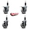 Service Caster 4'' Semi Steel Swivel 1-1/8'' Expanding Stem Caster Set Total Lock Brake, 4PK SCC-EXTTL20S415-SSR-118-4 - alternate 2